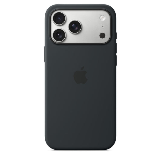 Black silicone MagSafe protective case for iPhone 17 Pro