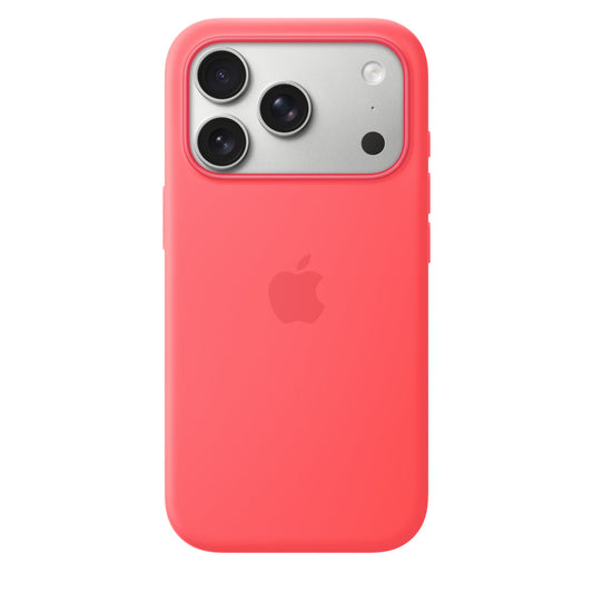 Bright Guava silicone MagSafe protective case for iPhone 17 Pro