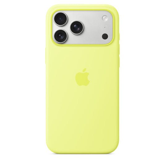 Neon Yellow silicone MagSafe case for iPhone 17 Pro Max
